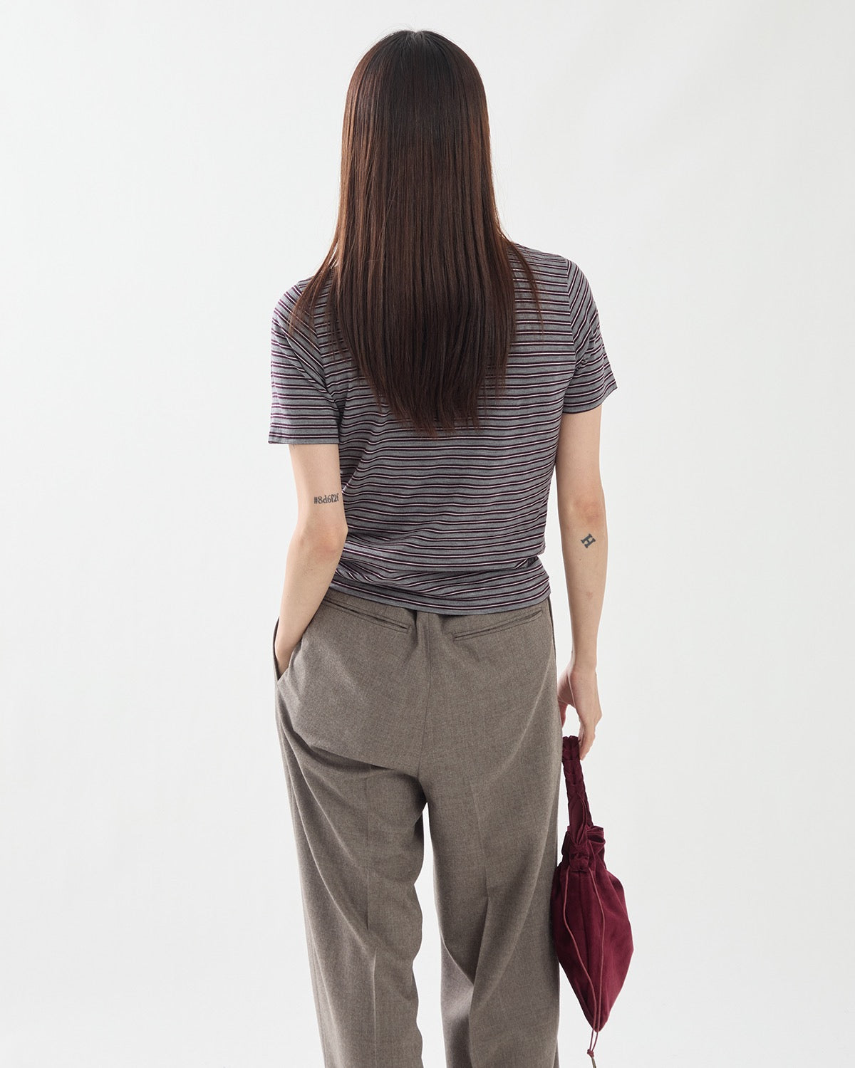 SOFT SMOOTH WOOL STRIPE JERSEY TEE (WOMEN'S)
