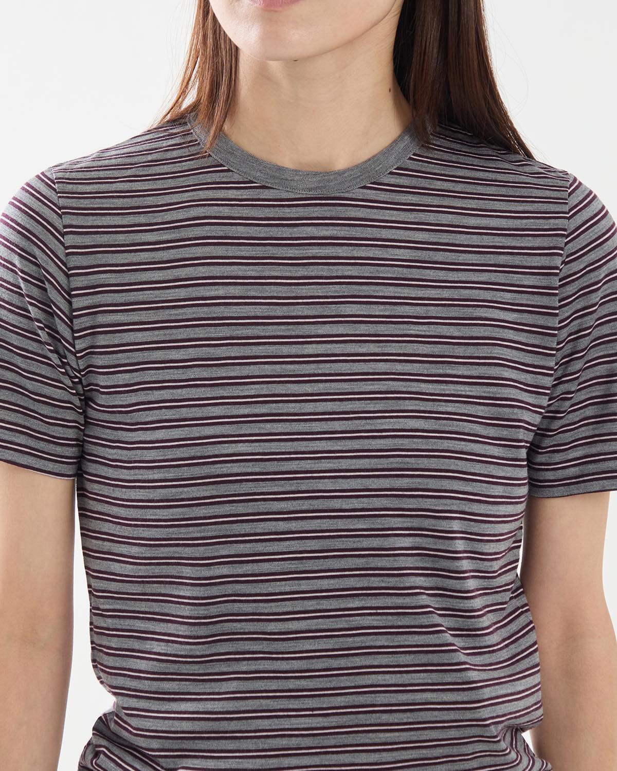 SOFT SMOOTH WOOL STRIPE JERSEY TEE (WOMEN'S)