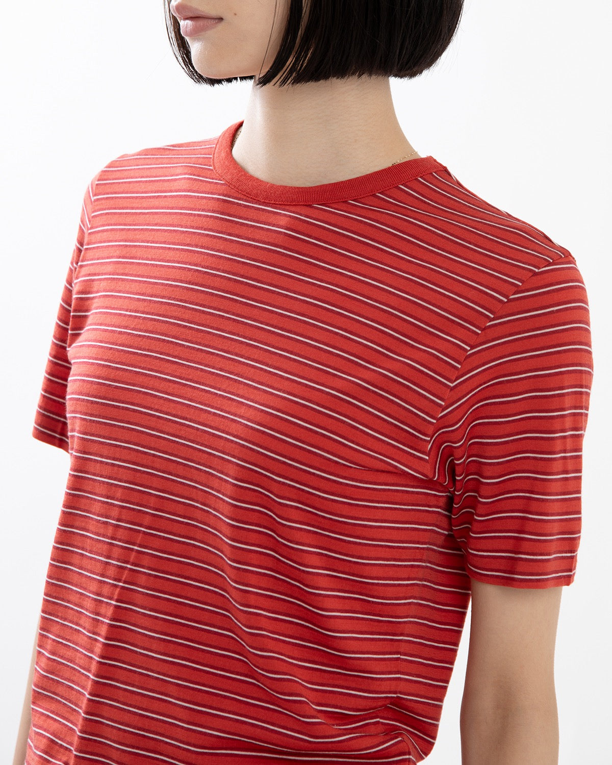 SOFT SMOOTH WOOL STRIPE JERSEY TEE (WOMEN'S)