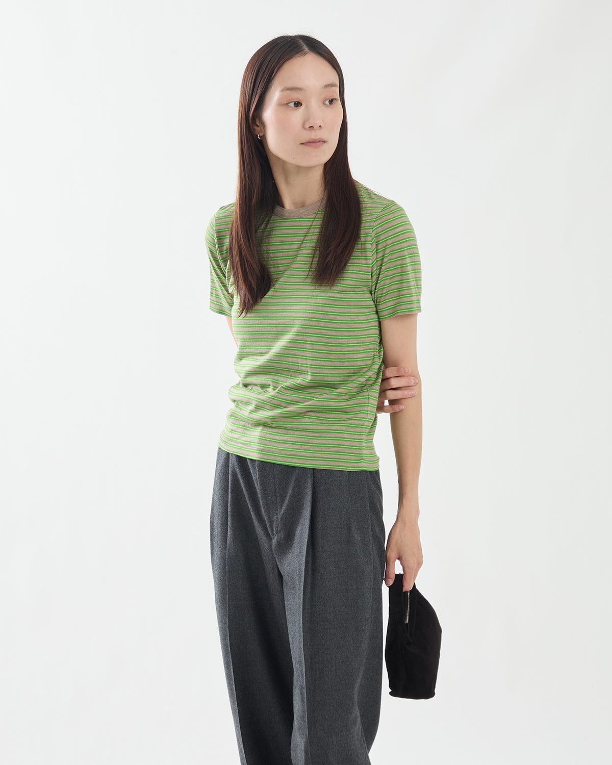SOFT SMOOTH WOOL STRIPE JERSEY TEE (WOMEN'S)