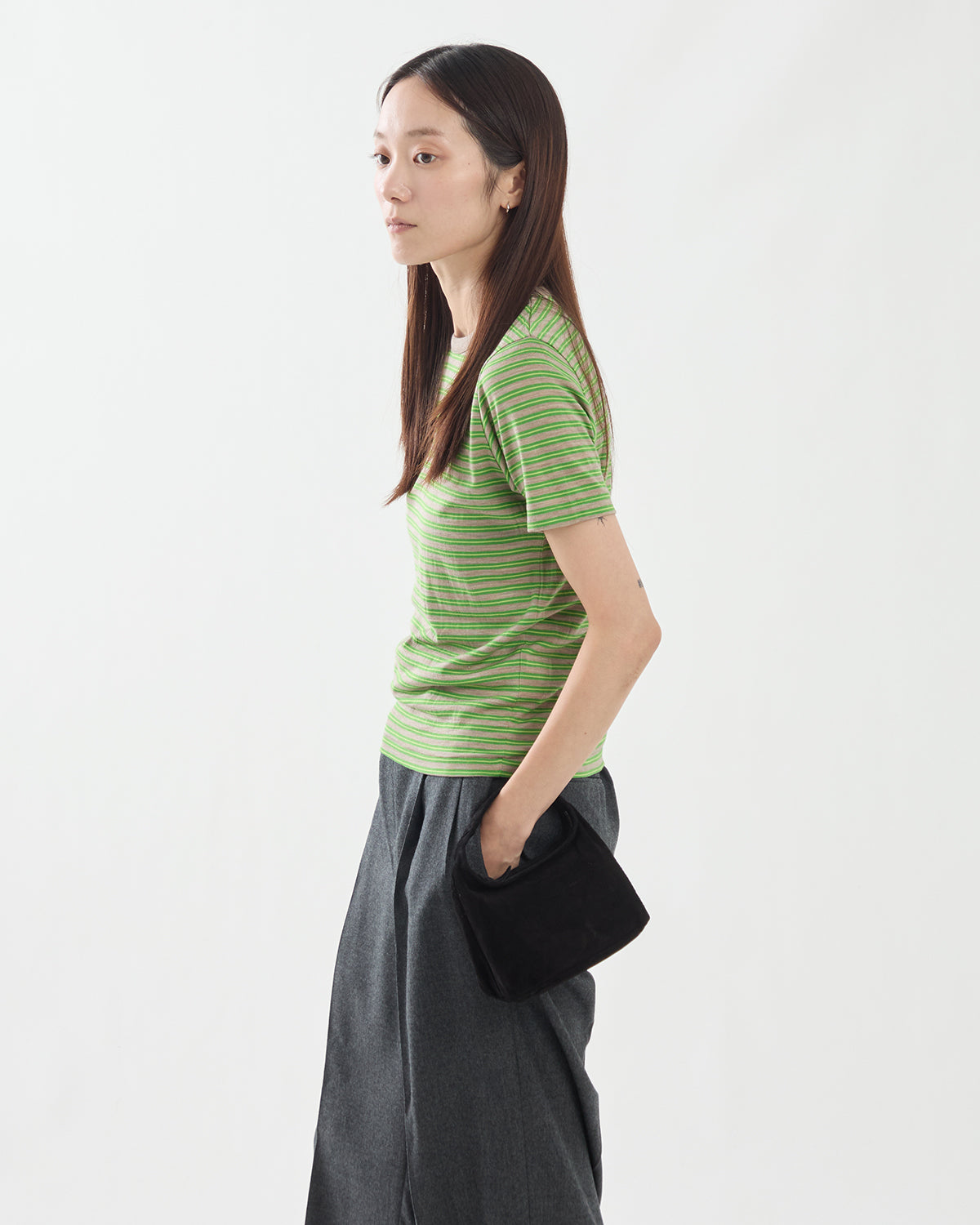 SOFT SMOOTH WOOL STRIPE JERSEY TEE (WOMEN'S)
