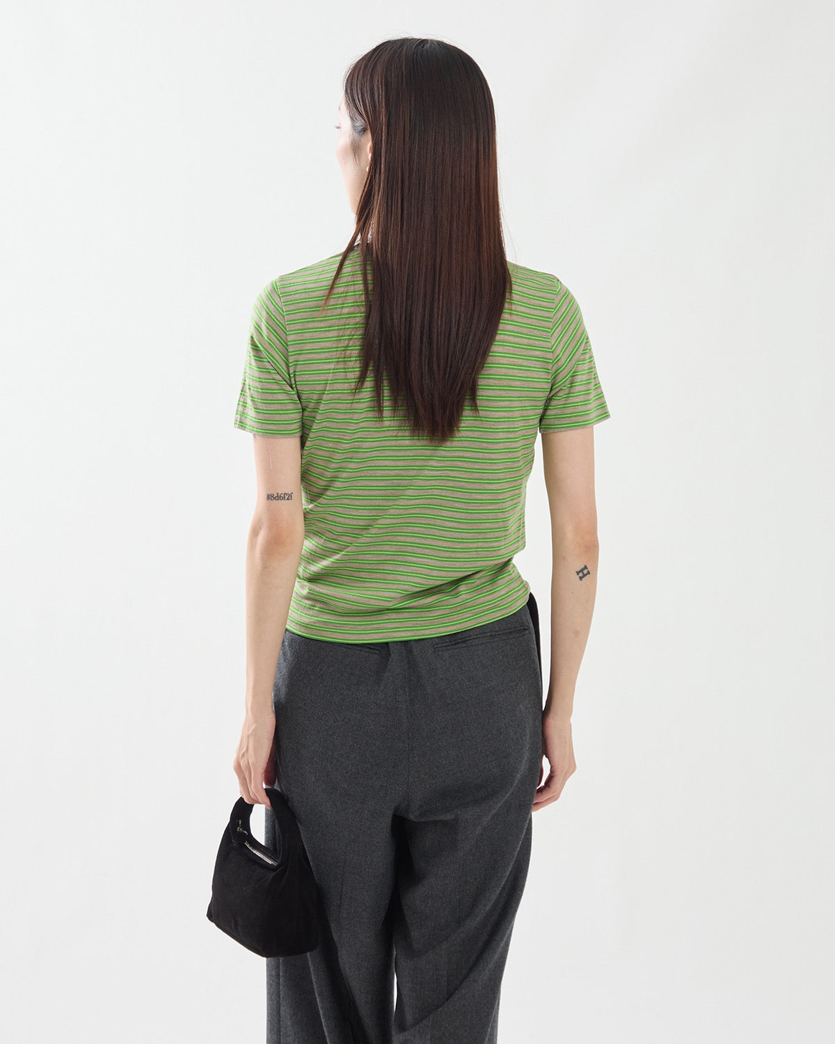 SOFT SMOOTH WOOL STRIPE JERSEY TEE (WOMEN'S)