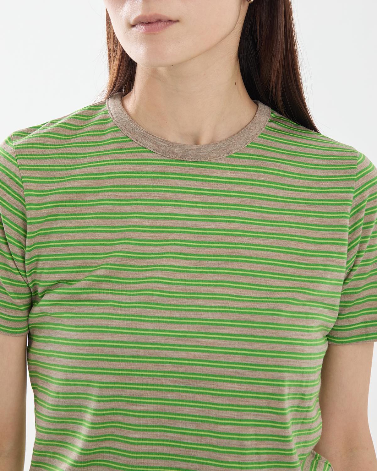 SOFT SMOOTH WOOL STRIPE JERSEY TEE (WOMEN'S)