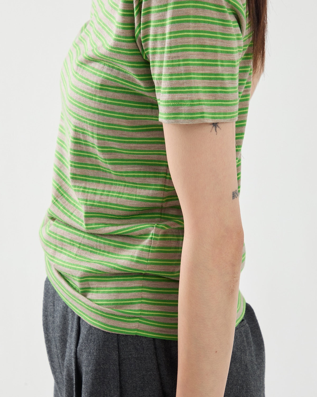 SOFT SMOOTH WOOL STRIPE JERSEY TEE (WOMEN'S)