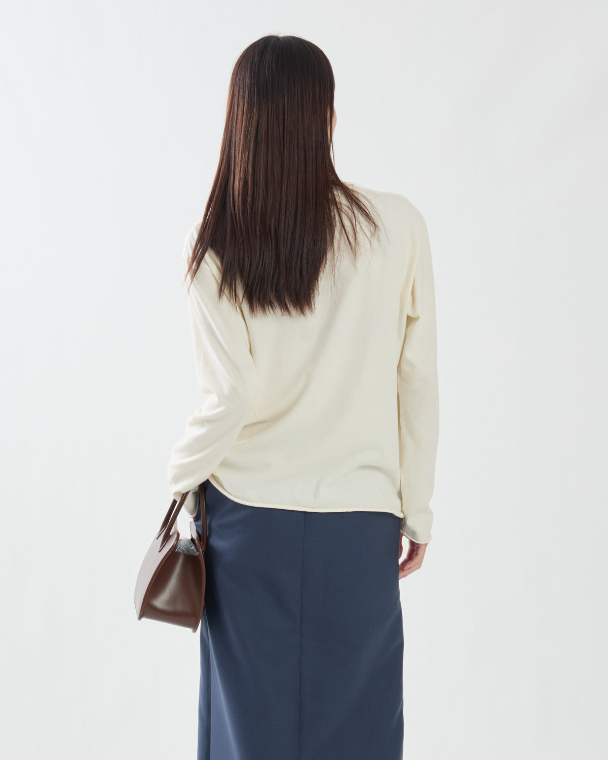 BRUSHED ORGANIC COTTON CASHMERE JERSEY L/S TEE