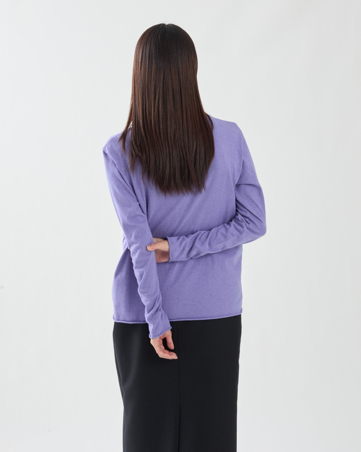 BRUSHED ORGANIC COTTON CASHMERE JERSEY L/S TEE
