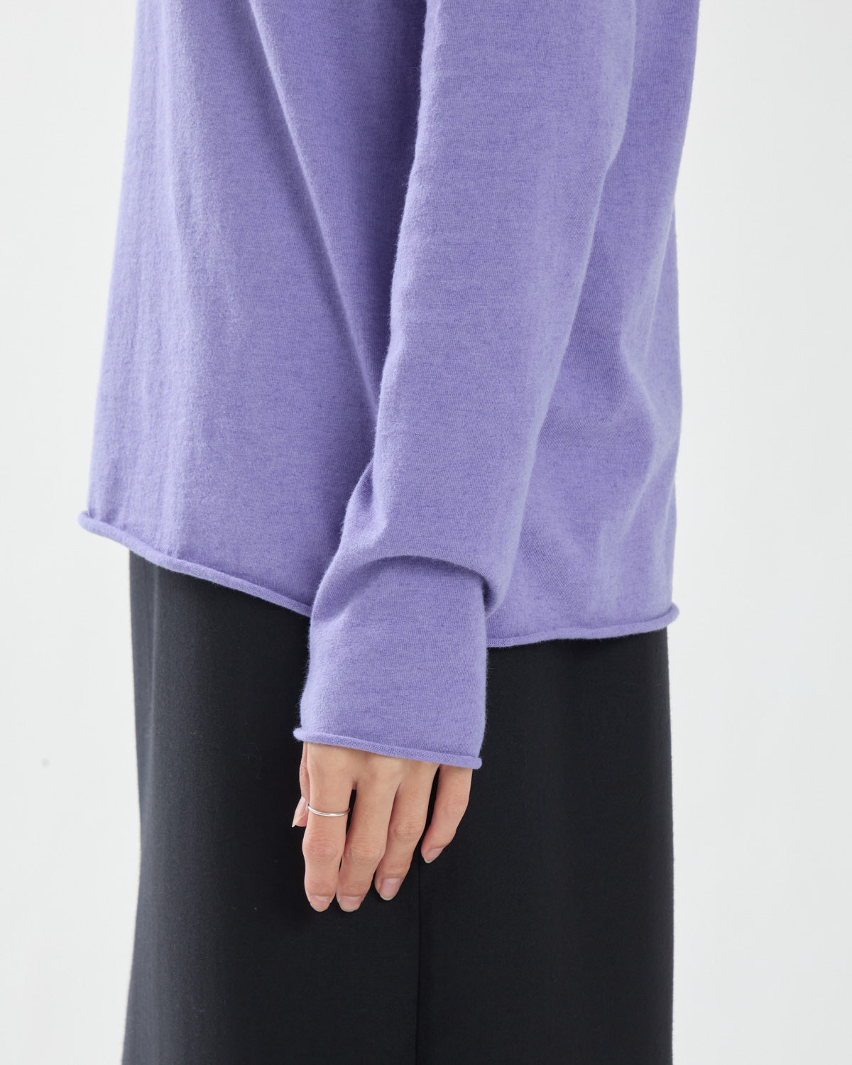 BRUSHED ORGANIC COTTON CASHMERE JERSEY L/S TEE