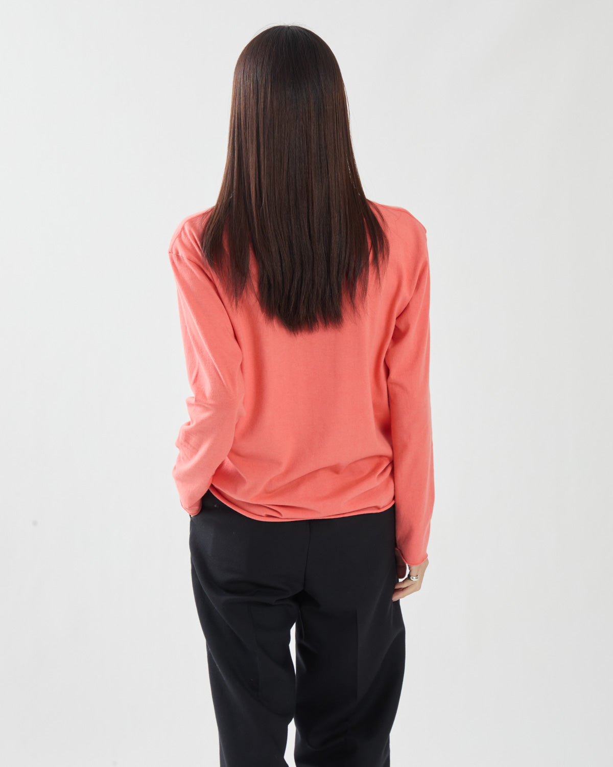 BRUSHED ORGANIC COTTON CASHMERE JERSEY L/S TEE