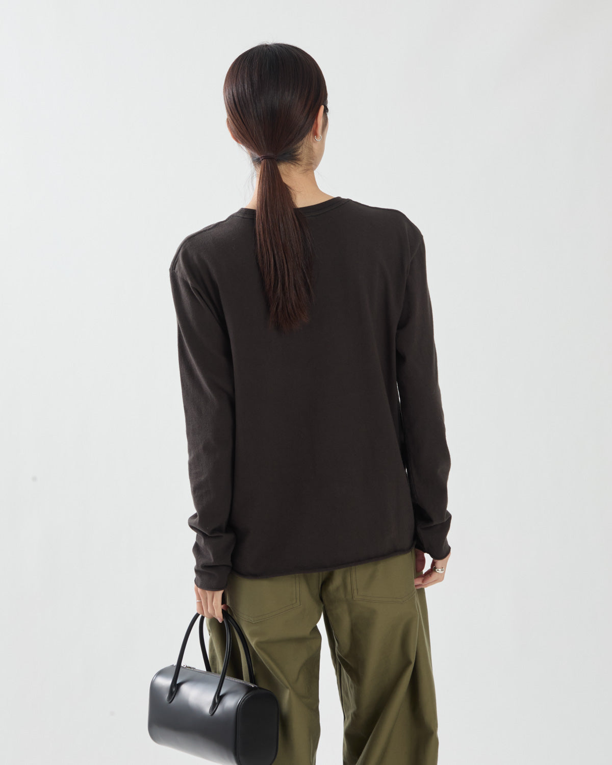 BRUSHED ORGANIC COTTON CASHMERE JERSEY L/S TEE