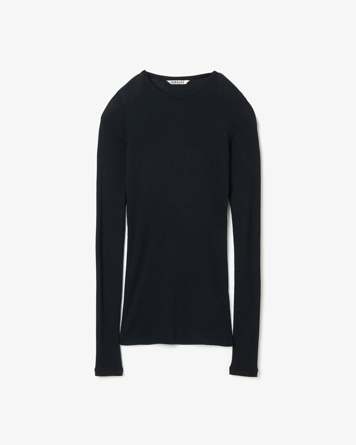 WOOL SILK SOFT RIB L/S TEE