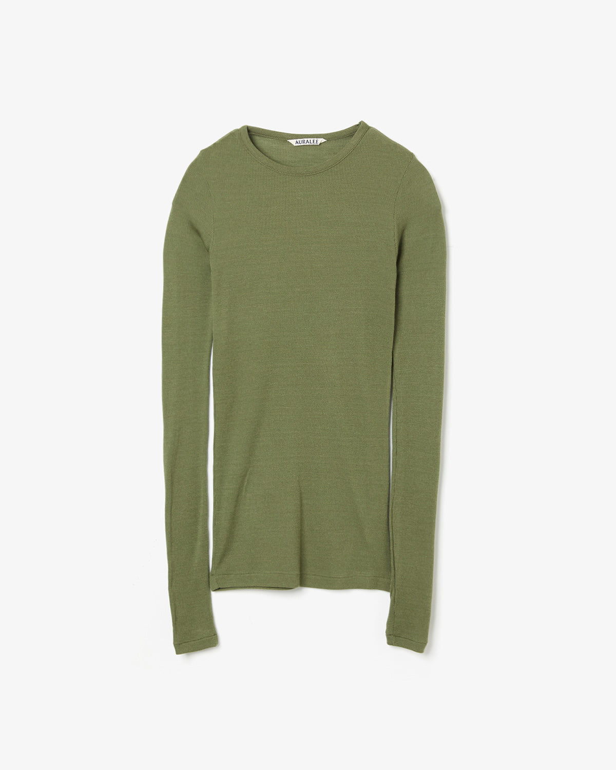 WOOL SILK SOFT RIB L/S TEE
