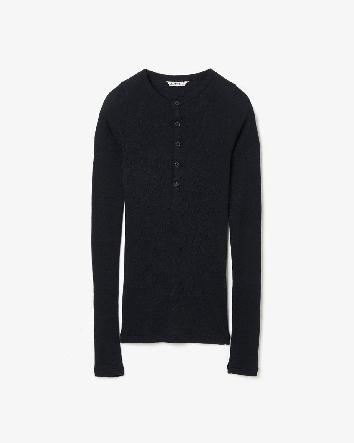 WOOL SILK SOFT RIB HENLEY