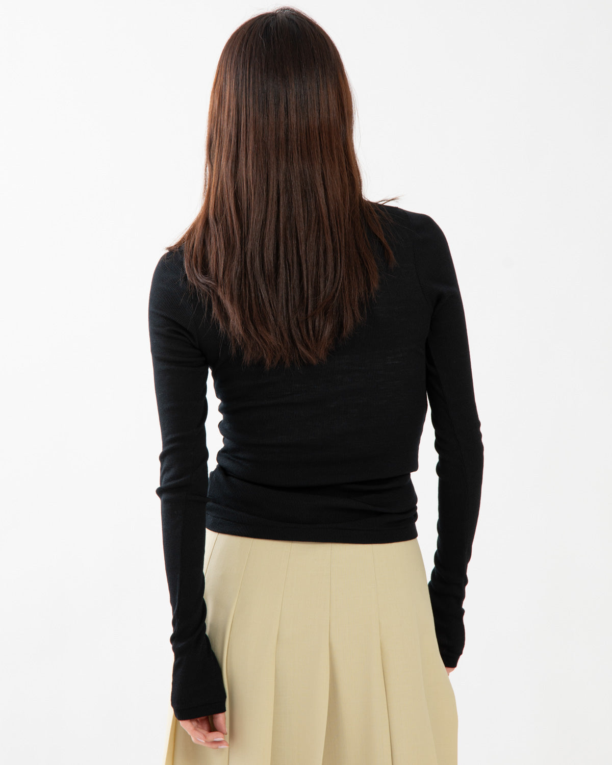 WOOL SILK SOFT RIB HENLEY