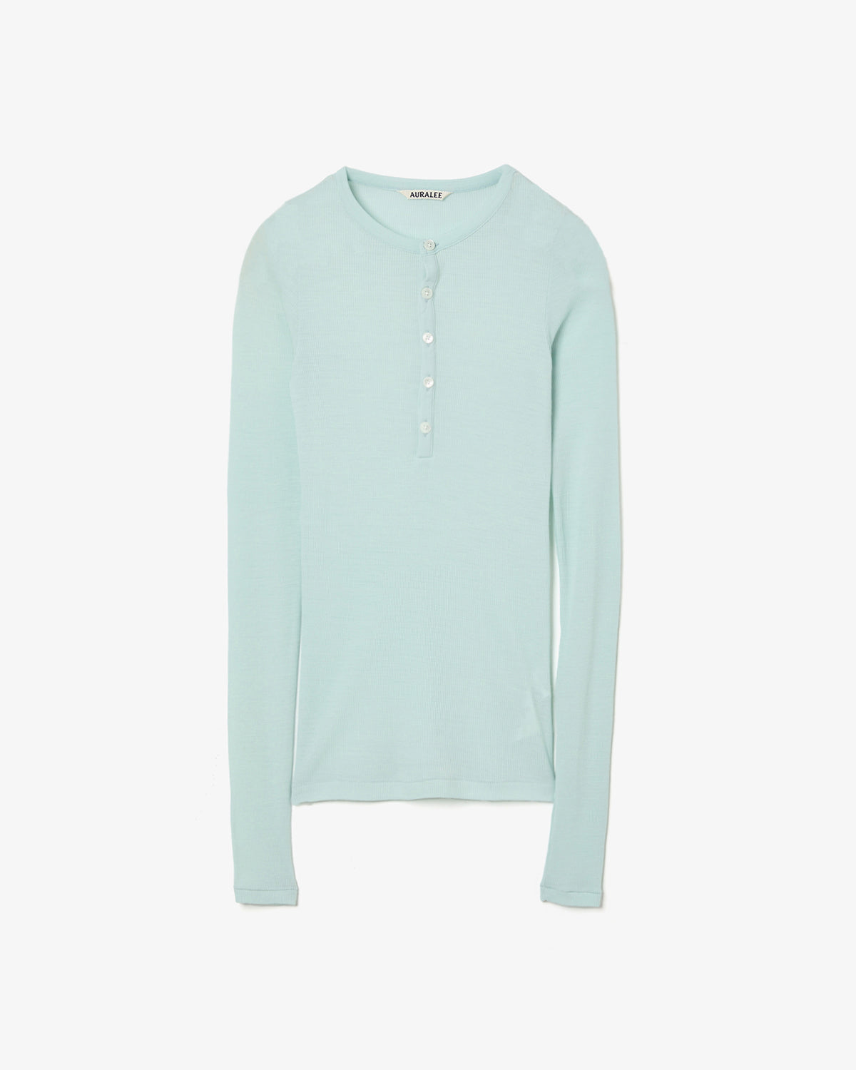 WOOL SILK SOFT RIB HENLEY