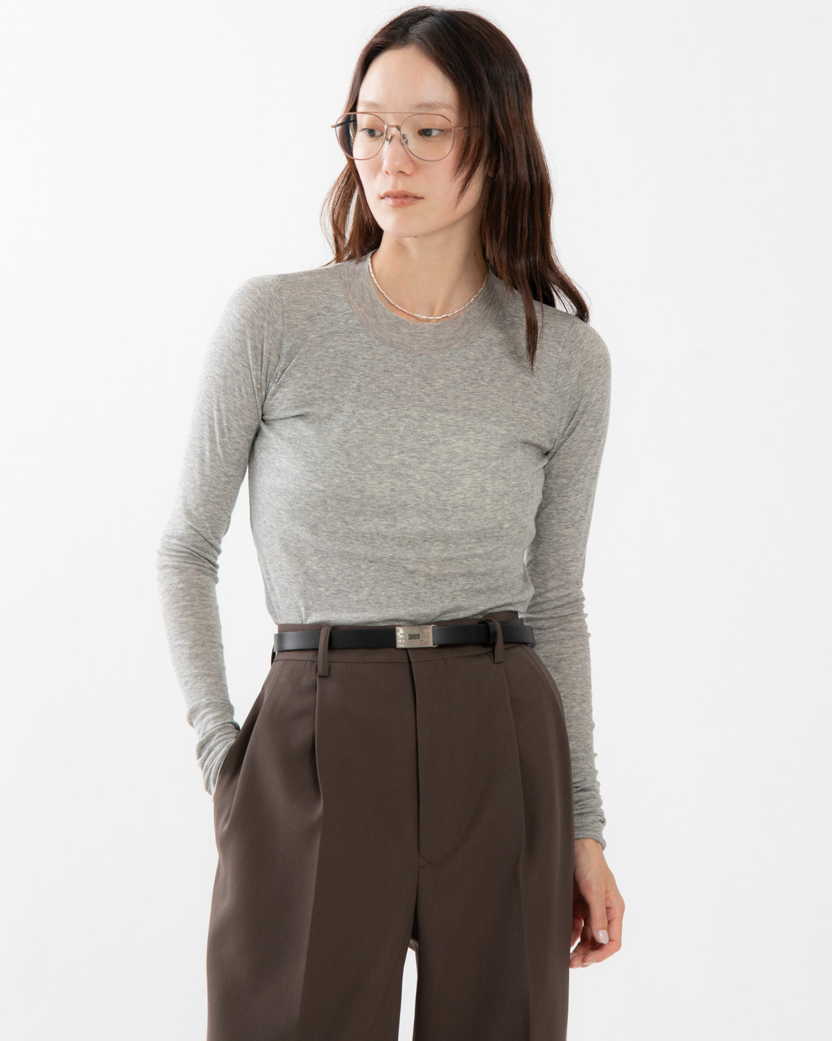 SUPER HIGH GAUGE SHEER RIB L/S TEE