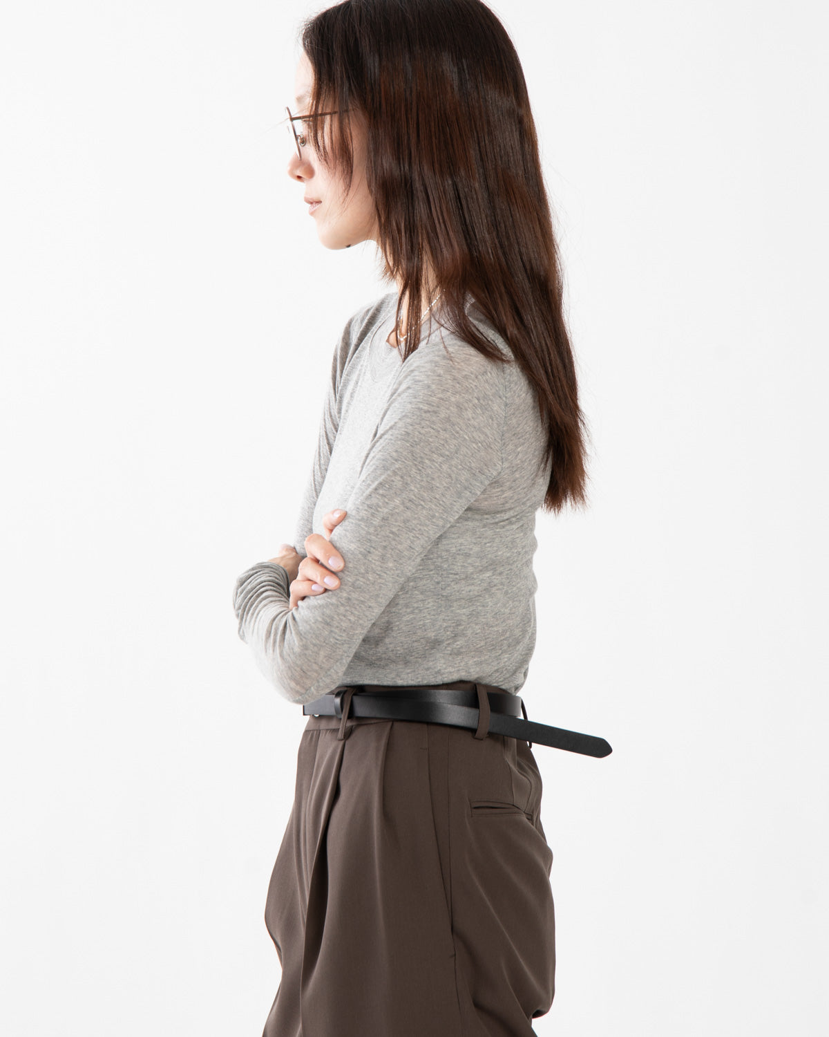 SUPER HIGH GAUGE SHEER RIB L/S TEE