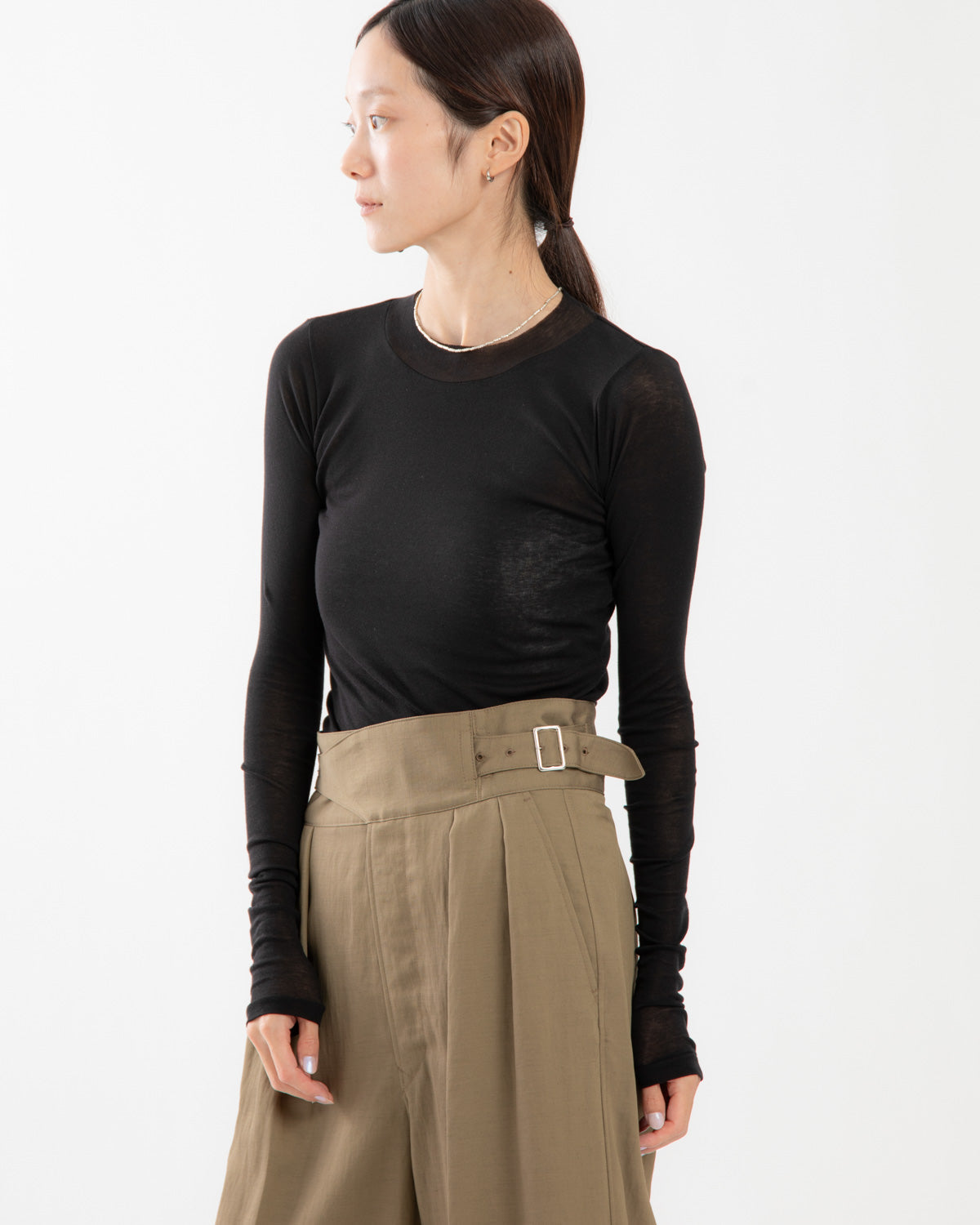 SUPER HIGH GAUGE SHEER RIB L/S TEE