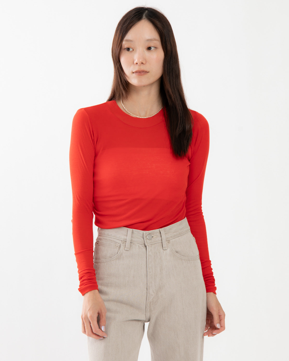 SUPER HIGH GAUGE SHEER RIB L/S TEE