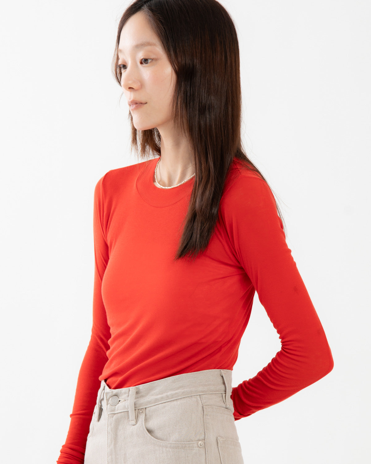 SUPER HIGH GAUGE SHEER RIB L/S TEE