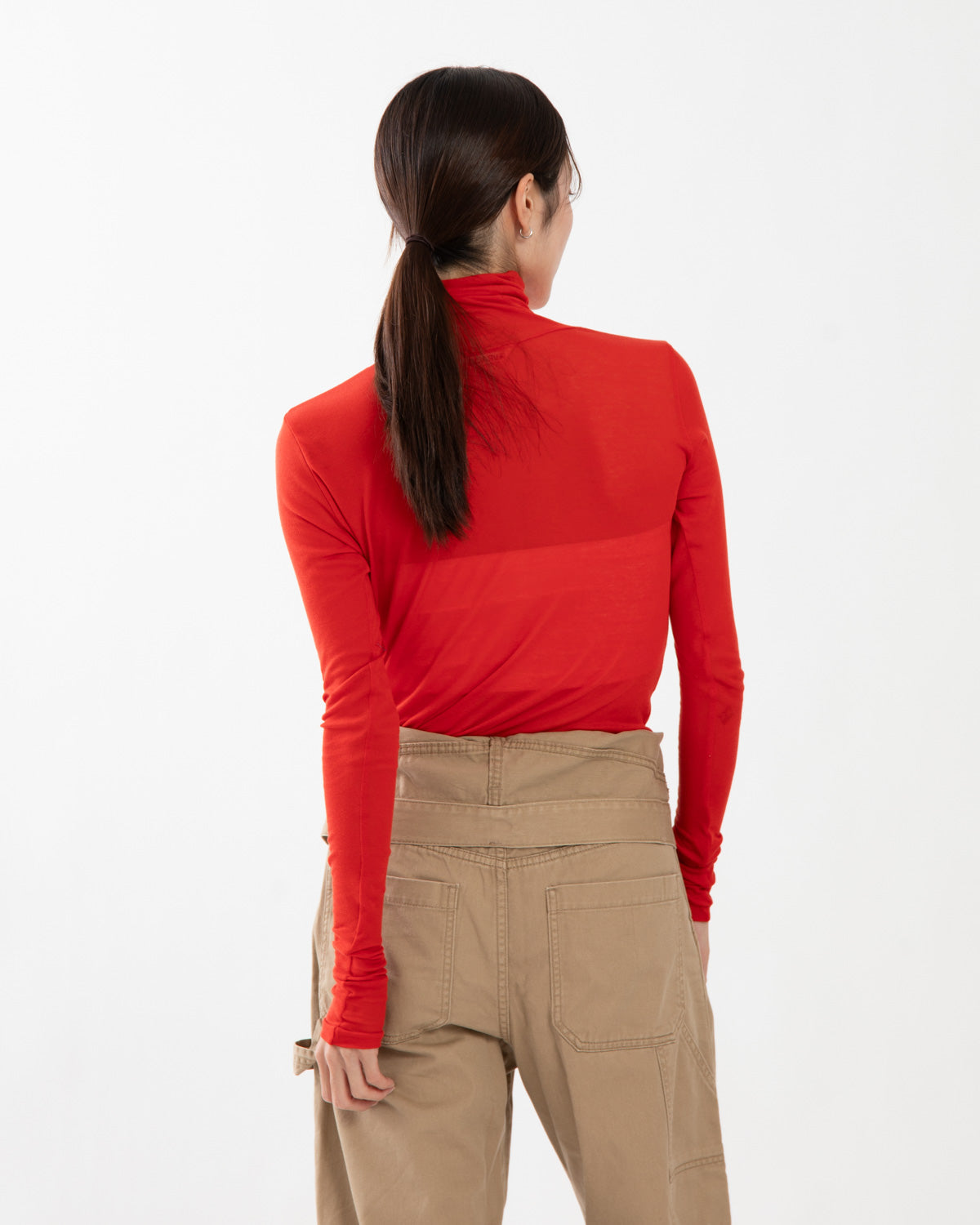 SUPER HIGH GAUGE SHEER RIB TURTLE NECK L/S TEE