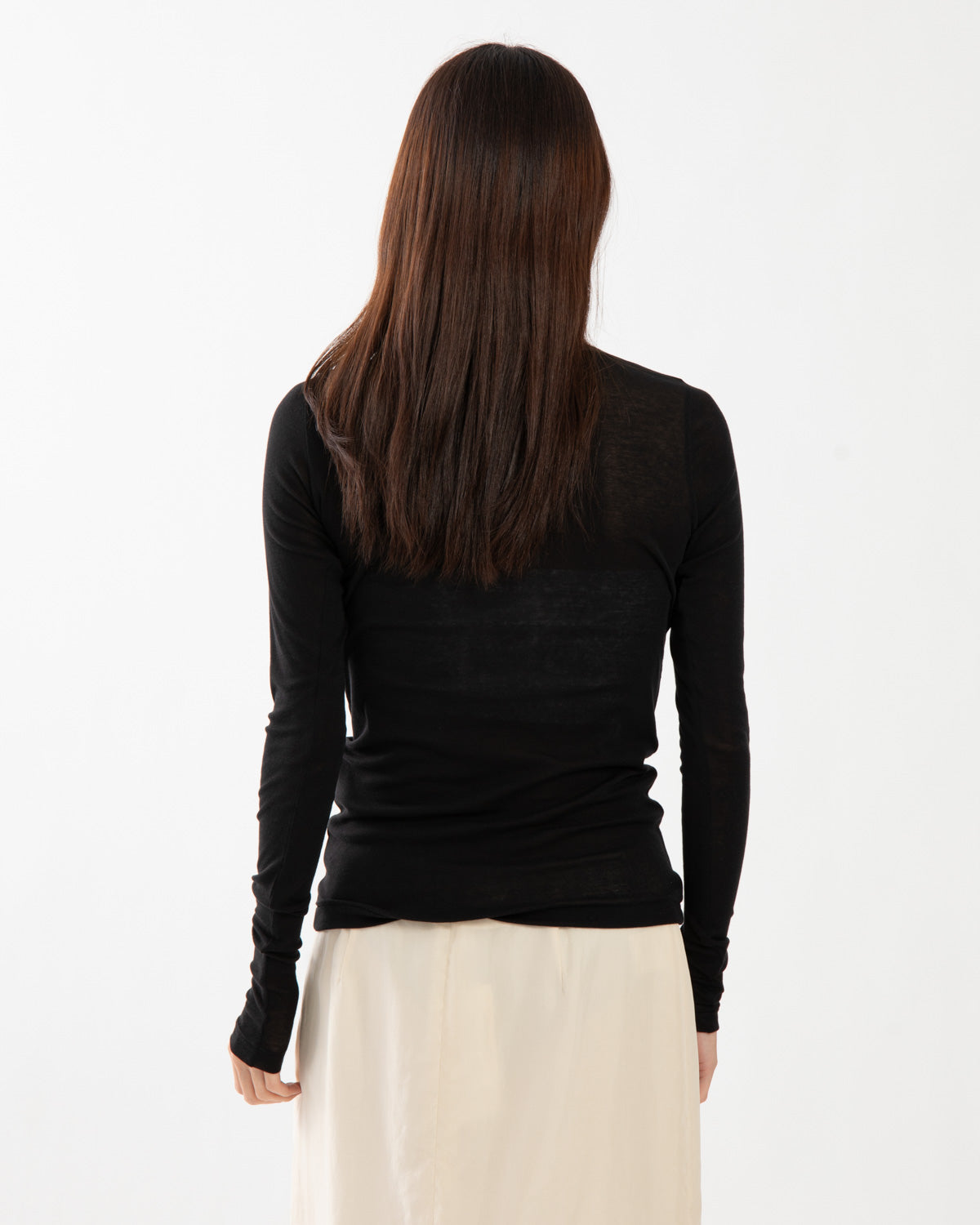 SUPER HIGH GAUGE SHEER RIB WIDE-NECK L/S TEE
