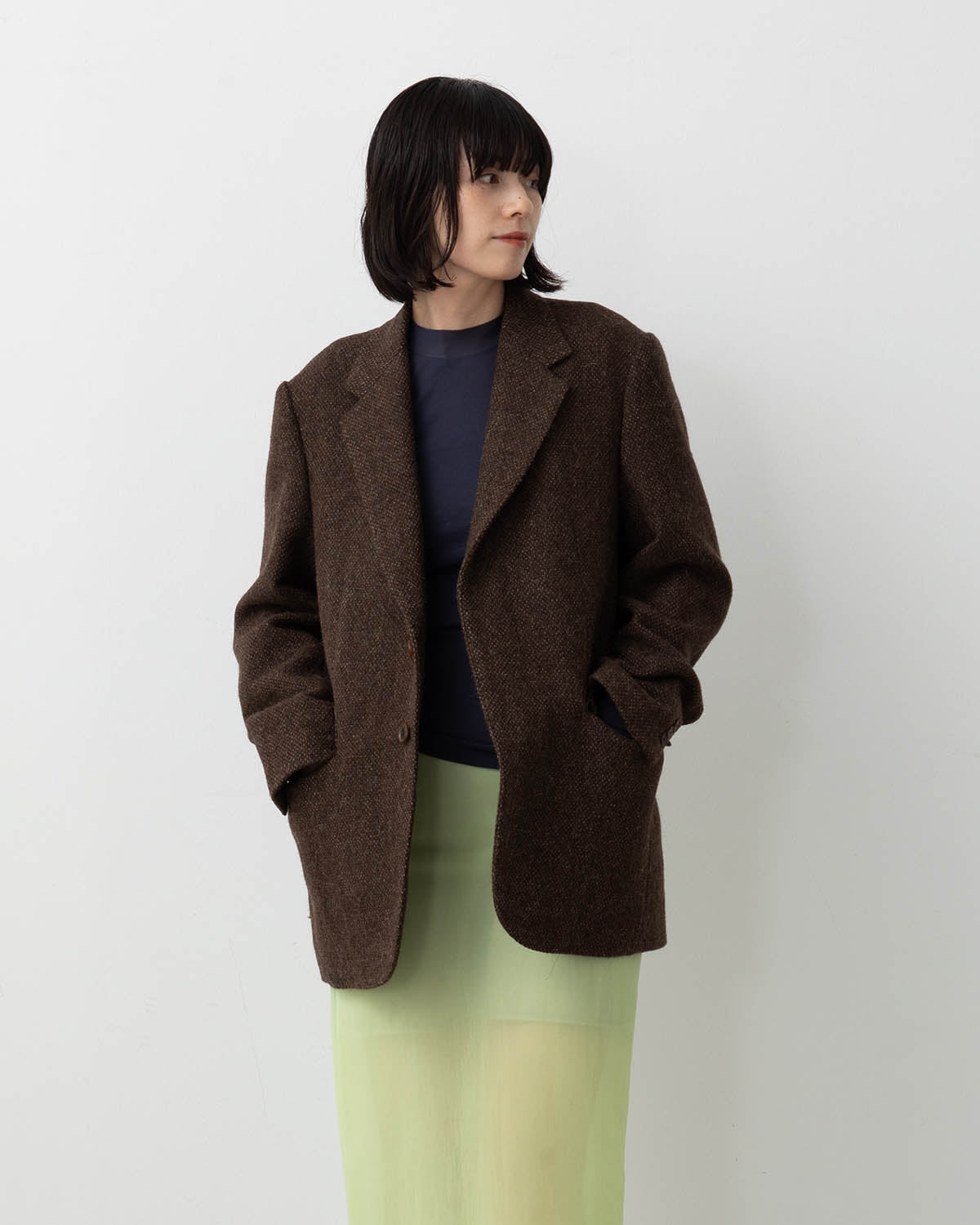 LAMA SHETLAND WOOL TWEED OVER JACKET (WOMEN'S)