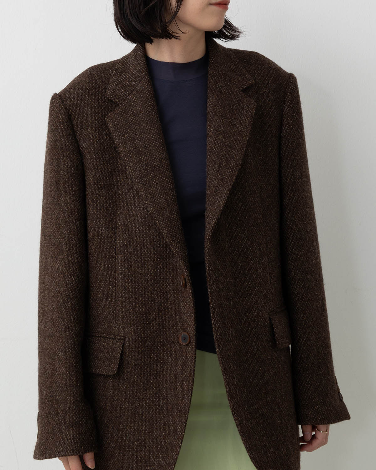 LAMA SHETLAND WOOL TWEED OVER JACKET (WOMEN'S)