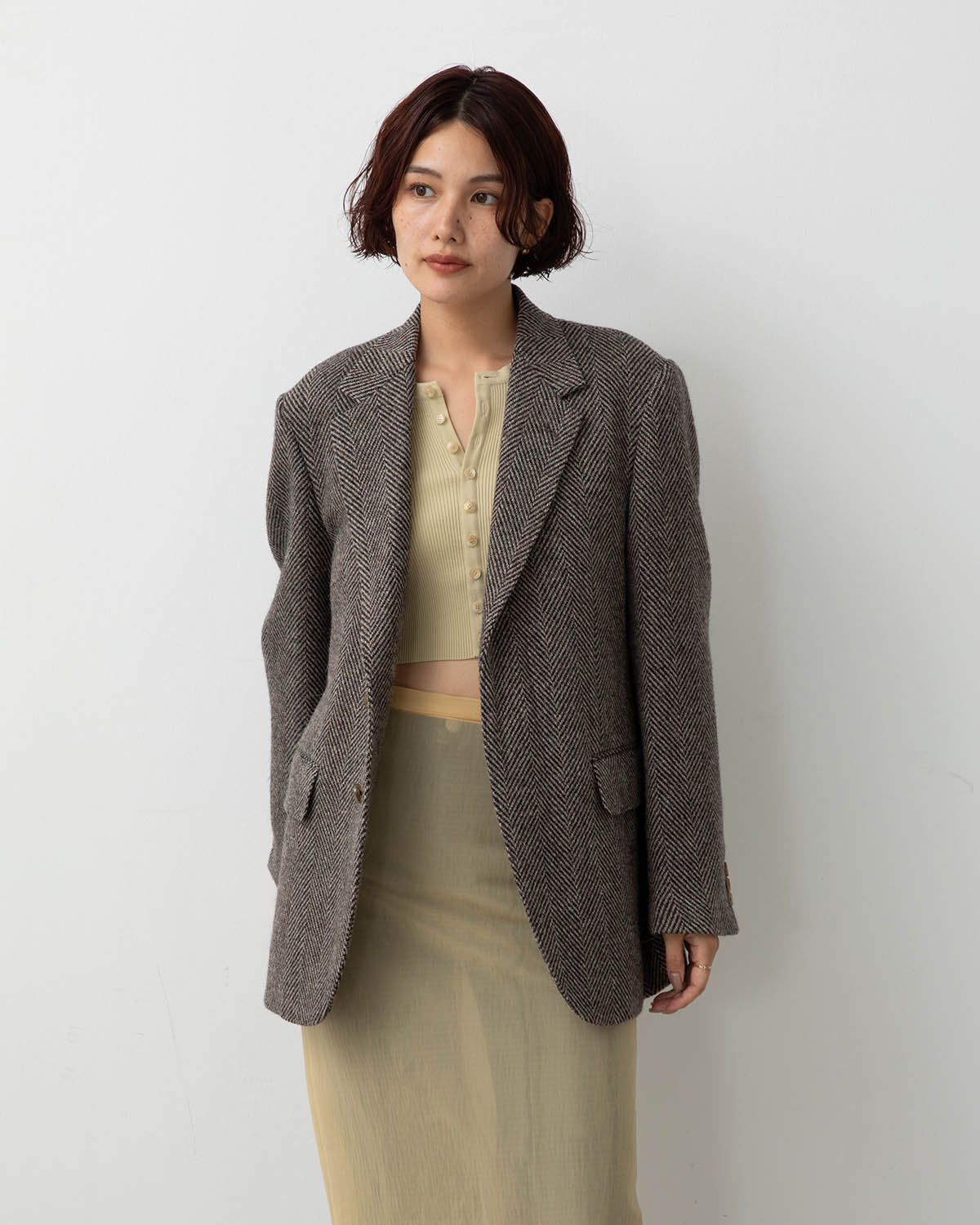 LAMA SHETLAND WOOL TWEED OVER JACKET (WOMEN'S)