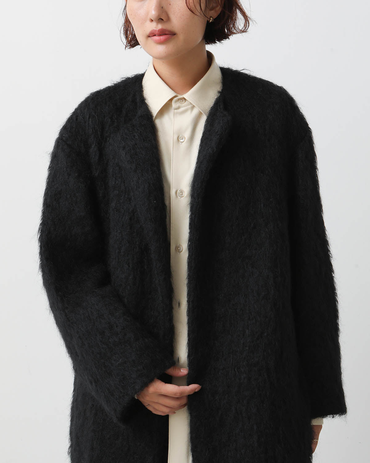 BRUSHED MOHAIR SHAGGY COAT