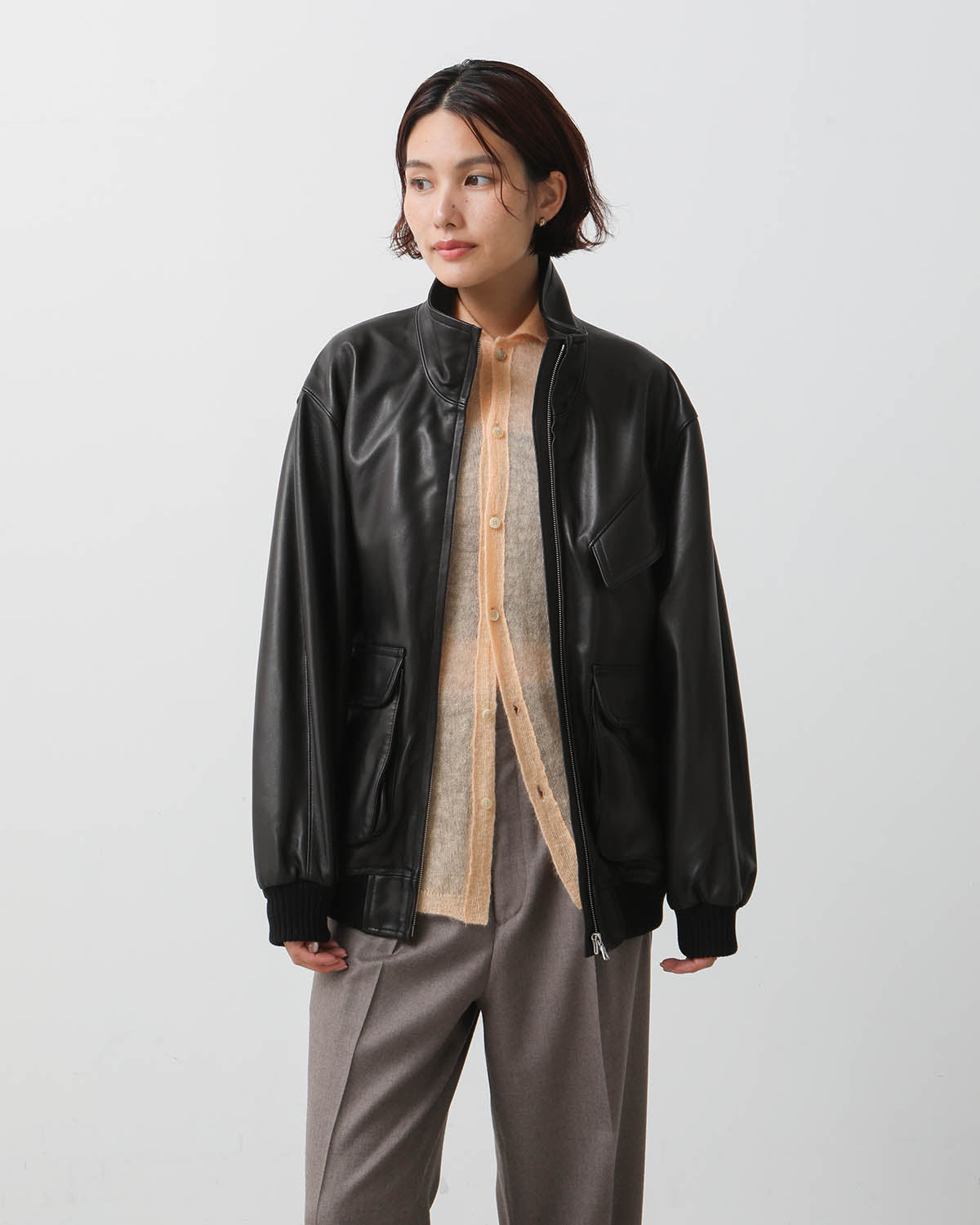 LAMB LEATHER ZIP BLOUSON