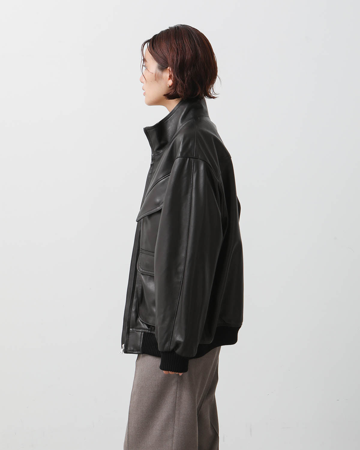 LAMB LEATHER ZIP BLOUSON