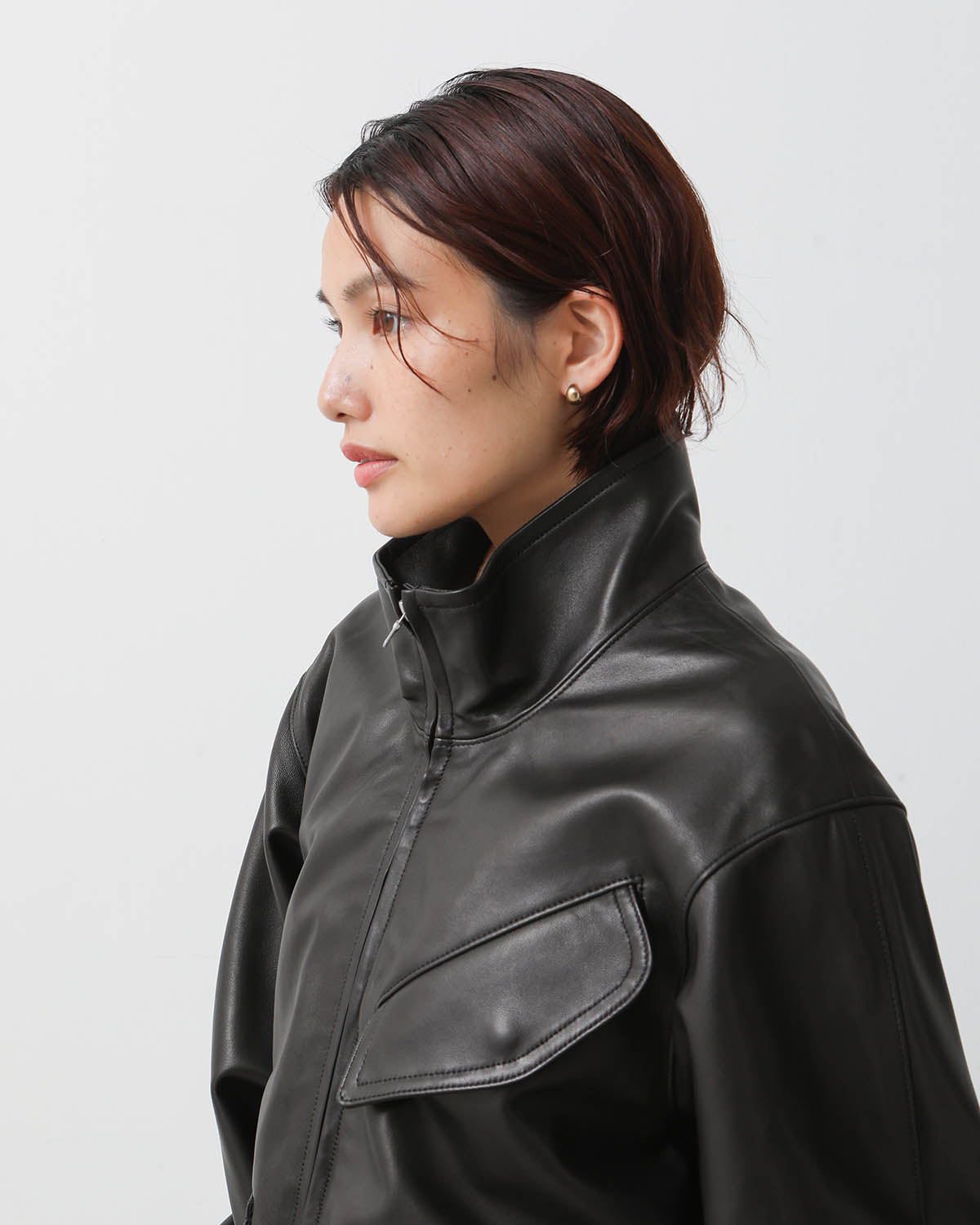 LAMB LEATHER ZIP BLOUSON