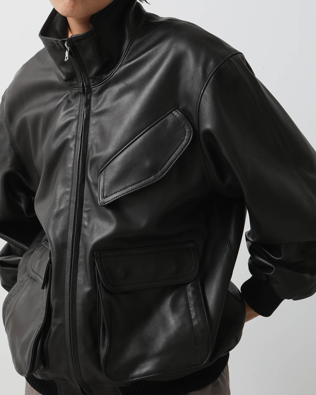 LAMB LEATHER ZIP BLOUSON