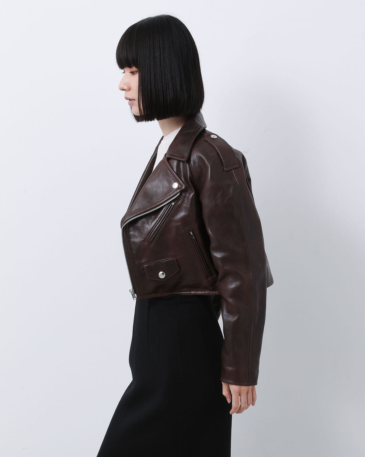 HEAVY LAMB LEATHER CROPPED RIDERS JACKET (WOMEN'S)