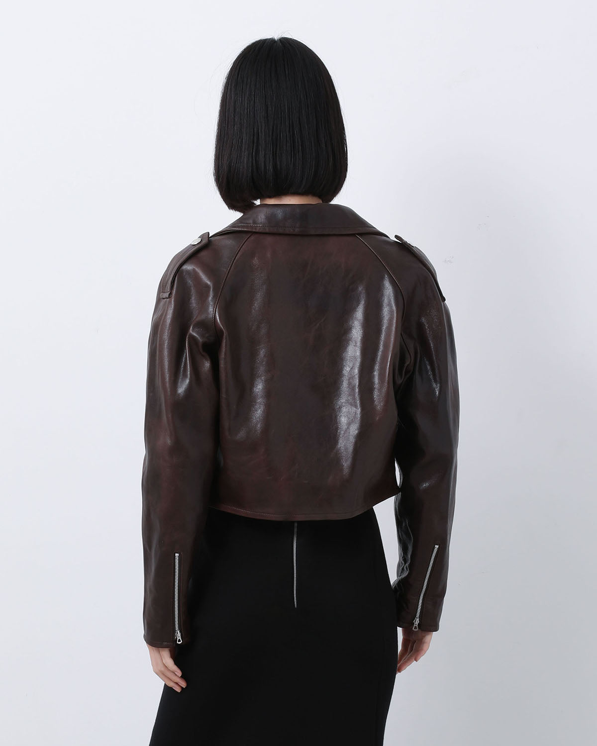 HEAVY LAMB LEATHER CROPPED RIDERS JACKET (WOMEN'S)