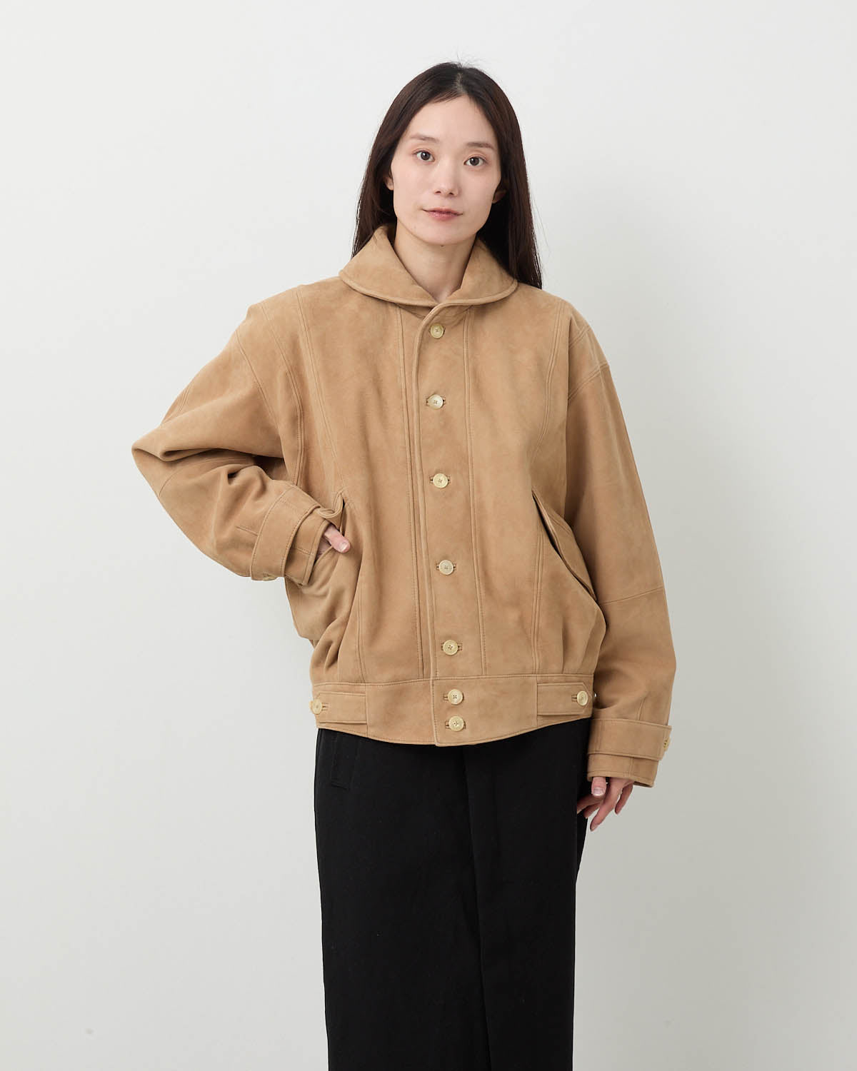 SILKY GRAIN SUEDE BLOUSON (WOMEN'S)