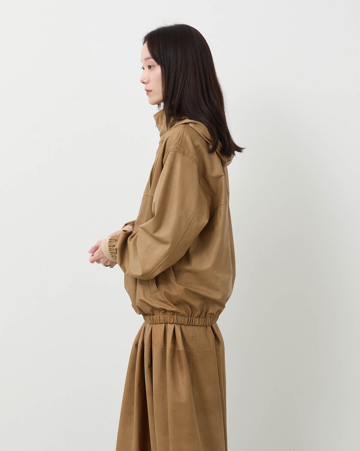 FINE BABY CALF HOODED BLOUSON (WOMEN'S)