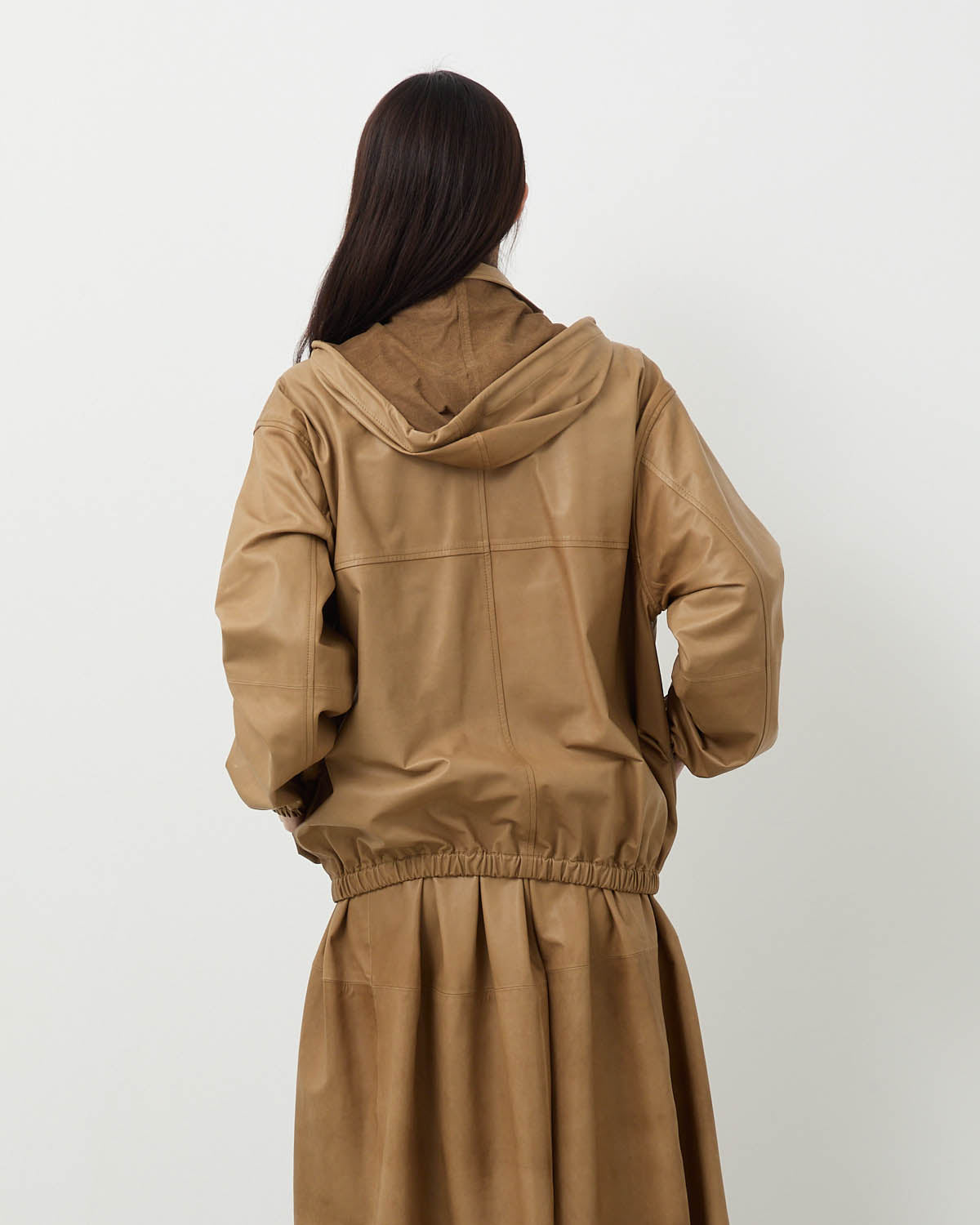 FINE BABY CALF HOODED BLOUSON (WOMEN'S)