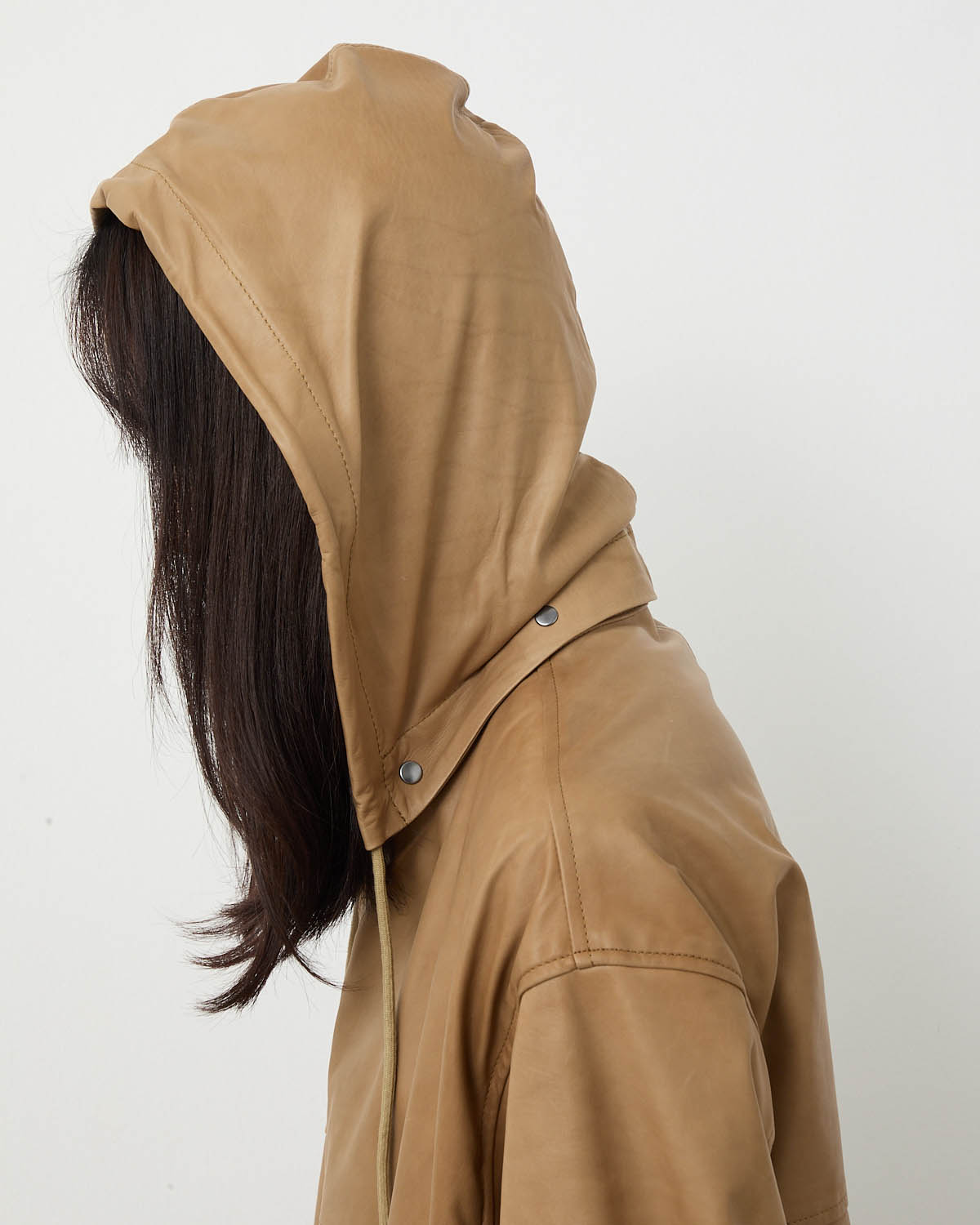 FINE BABY CALF HOODED BLOUSON (WOMEN'S)
