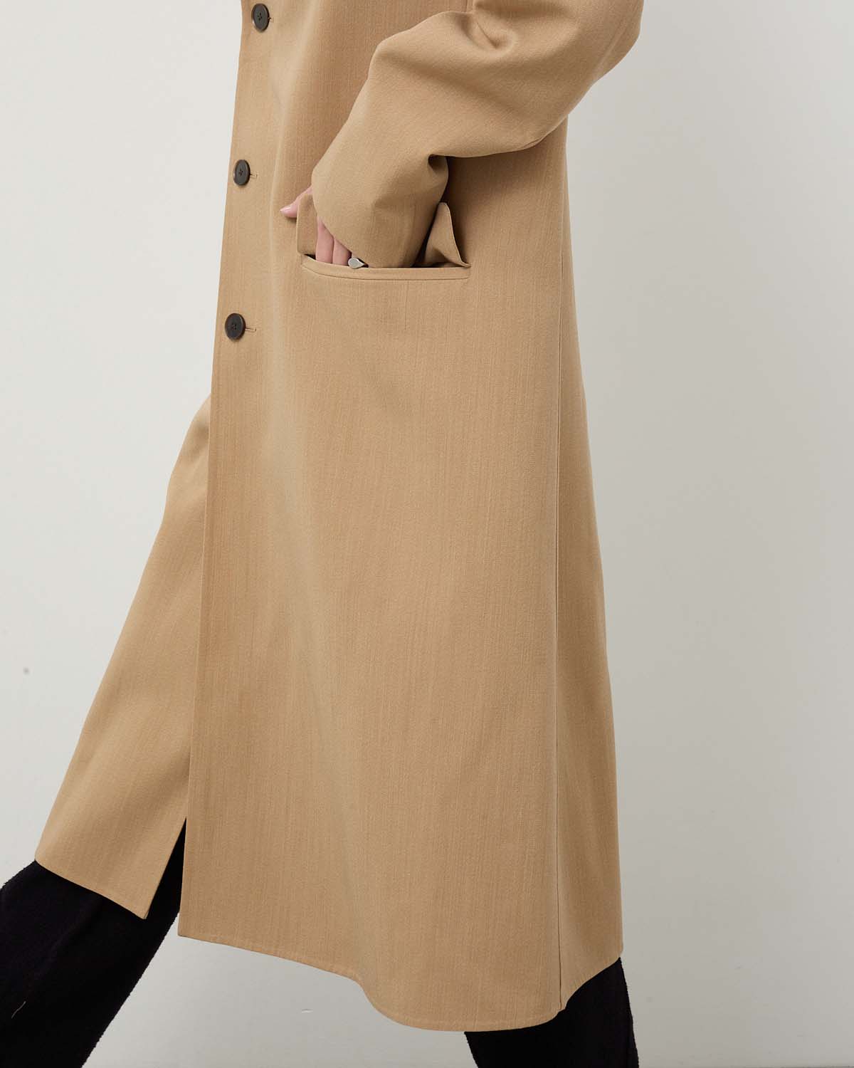 STRUCTURED WOOL GABARDINE HAND SEWN COAT (WOMEN'S)