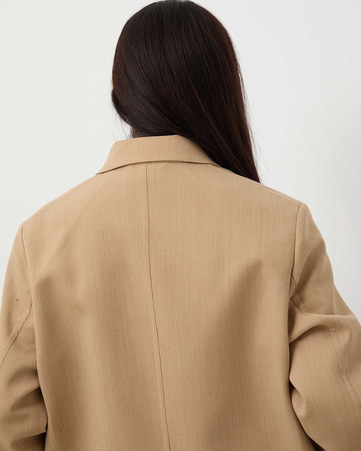STRUCTURED WOOL GABARDINE HAND SEWN COAT (WOMEN'S)
