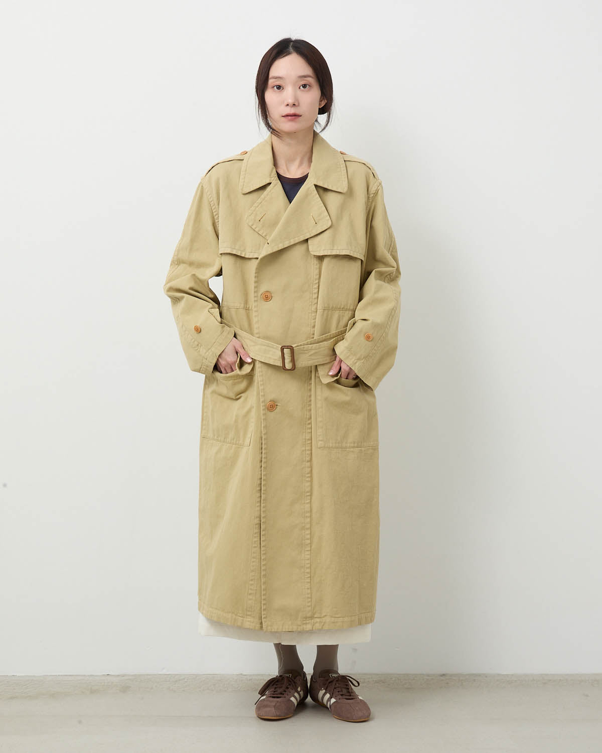 GARMENT-DYED TEXTURED CHINO COAT (WOMEN'S)