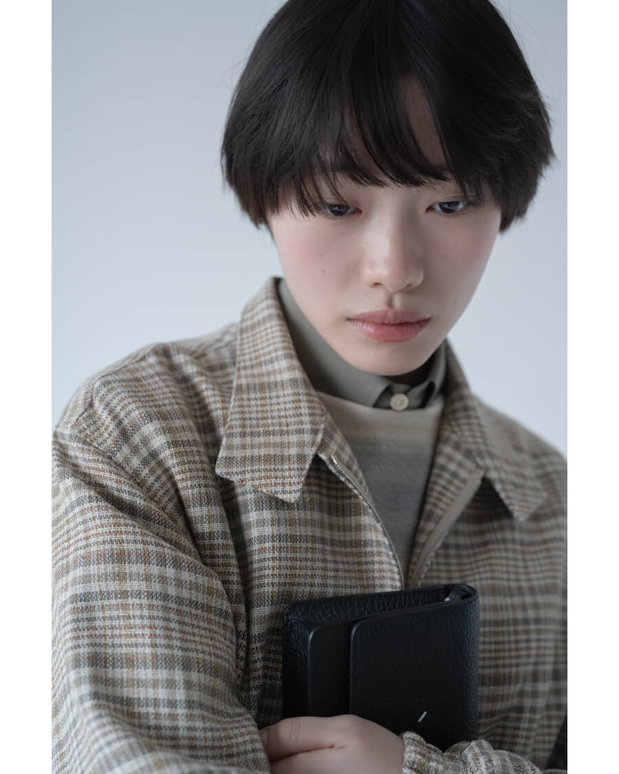 SILK LINEN NEP CHECK ZIP BLOUSON (WOMEN'S)