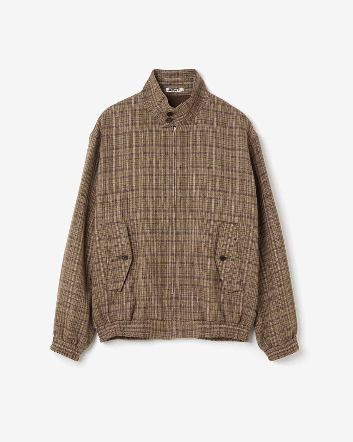 SILK LINEN NEP CHECK ZIP BLOUSON (WOMEN'S)