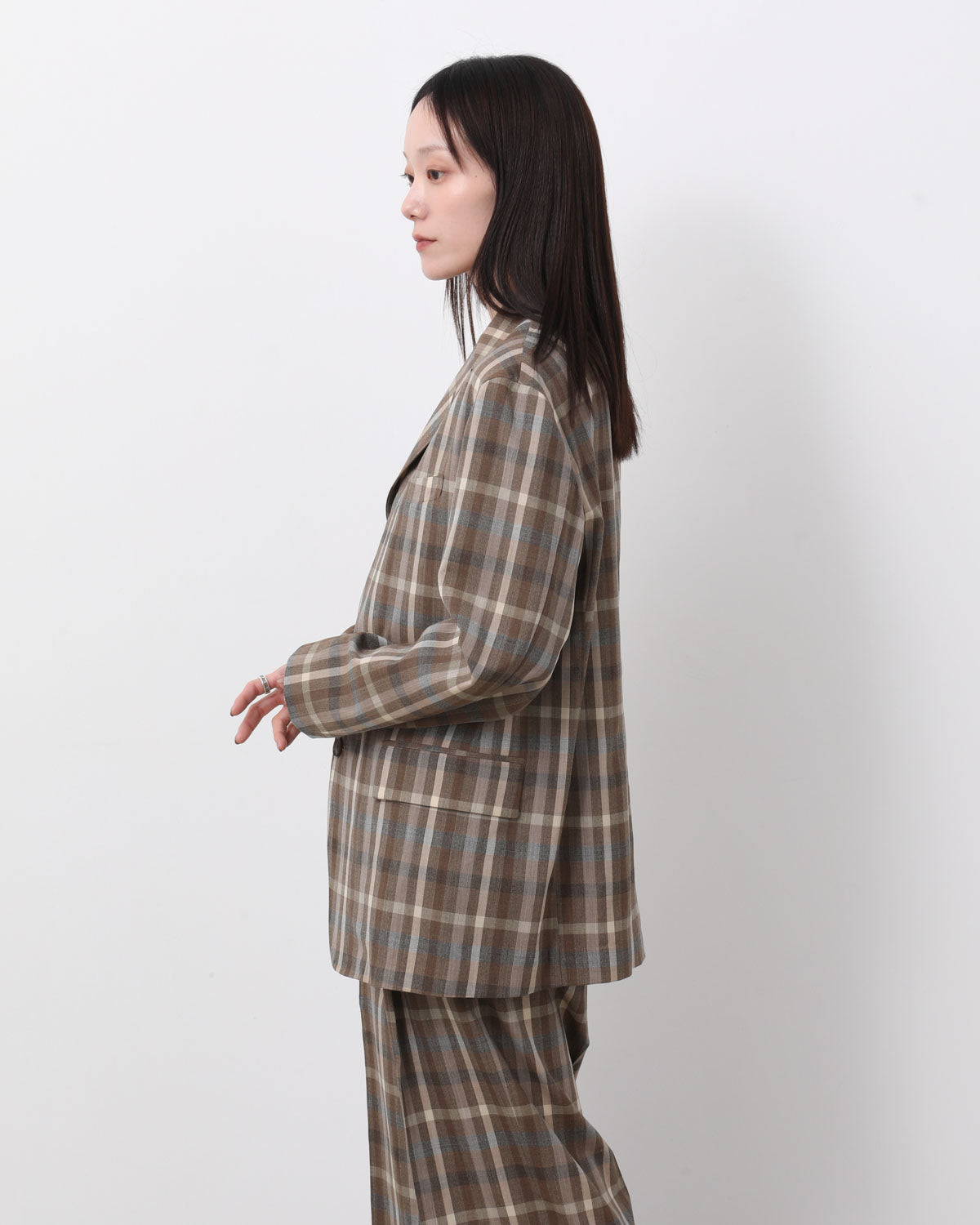 SUPER FINE TROPICAL WOOL CHECK JACKET (WOMEN'S)