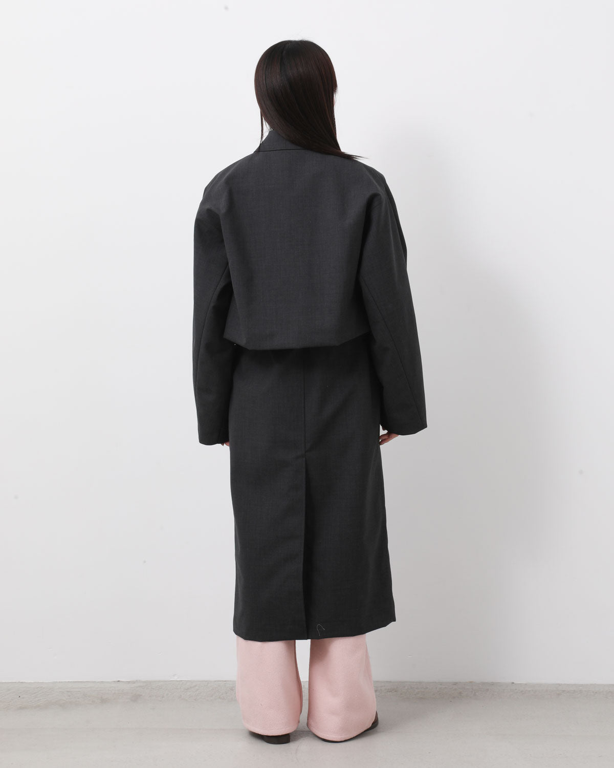 BONDED TROPICAL WOOL LAYERED SOUTIEN COLLAR COAT (WOMEN'S)