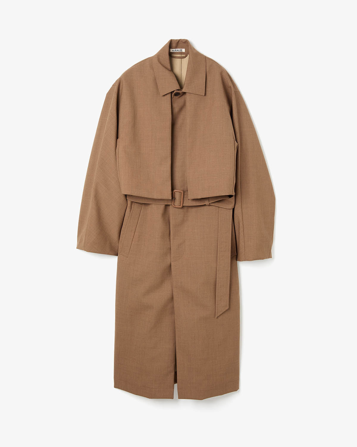 BONDED TROPICAL WOOL LAYERED SOUTIEN COLLAR COAT (WOMEN'S)