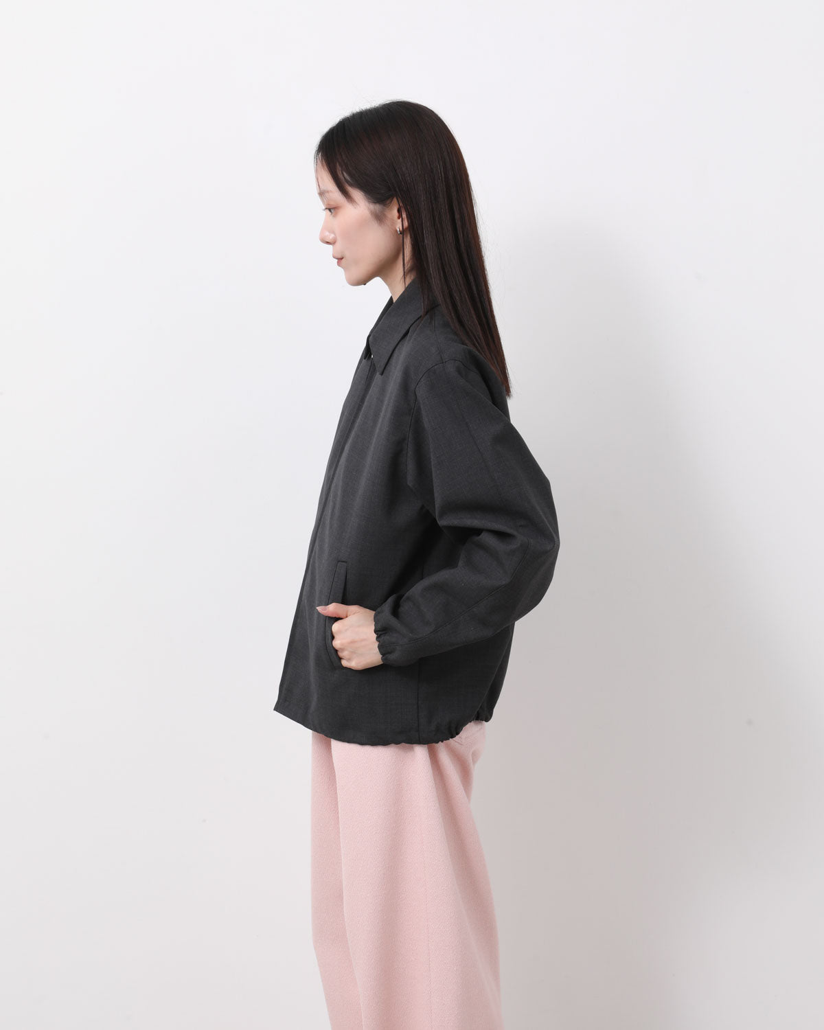 BONDED TROPICAL WOOL ZIP BLOUSON (WOMEN'S)