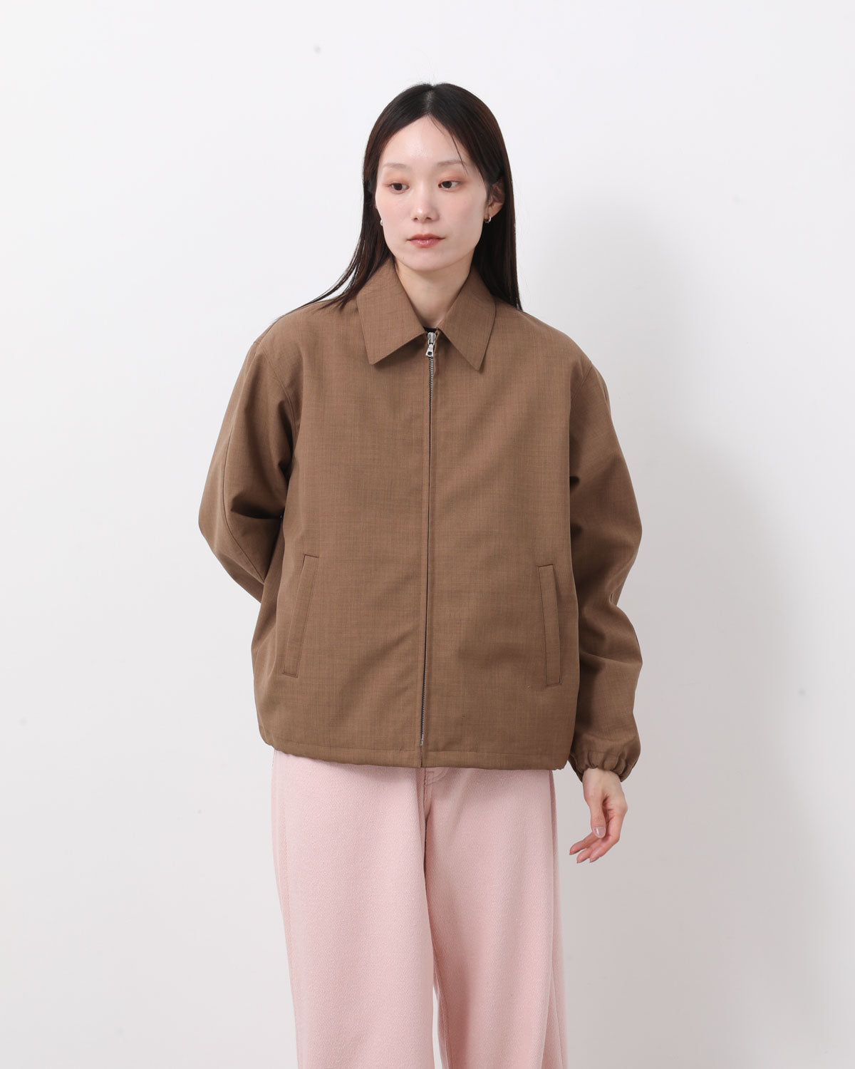 BONDED TROPICAL WOOL ZIP BLOUSON (WOMEN'S)