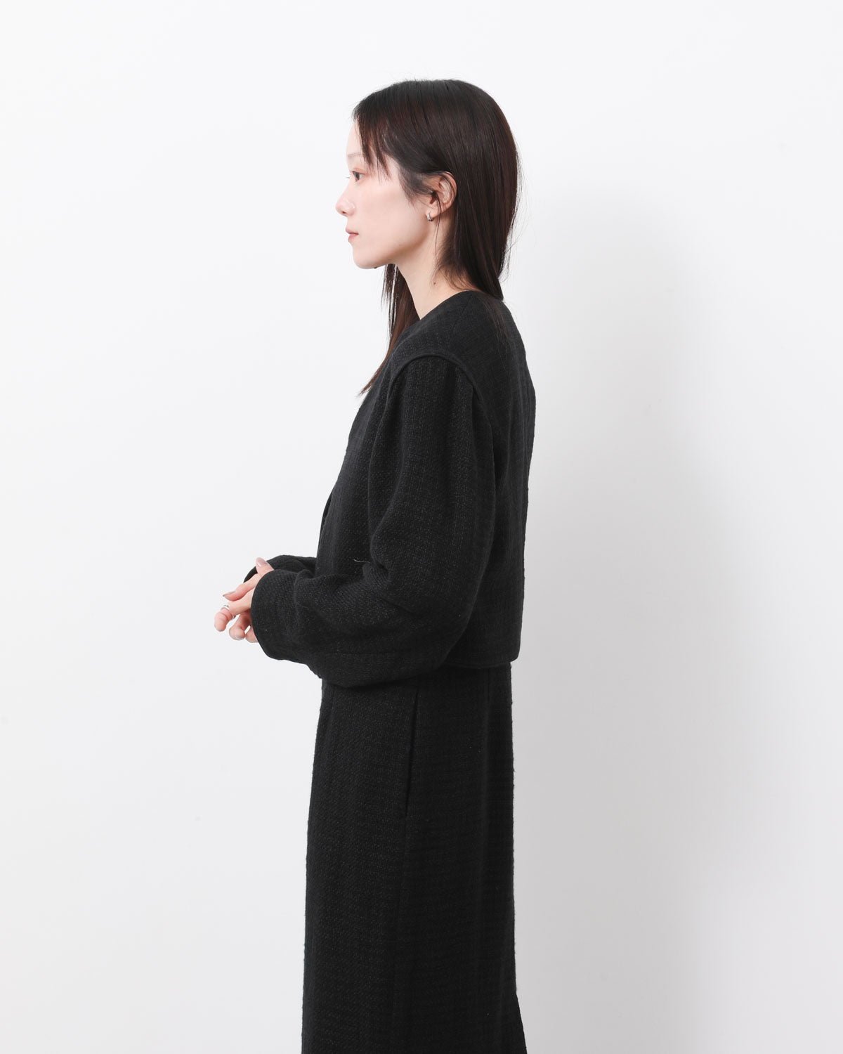 HOMESPUN TWEED ROUND NECK BLOUSON